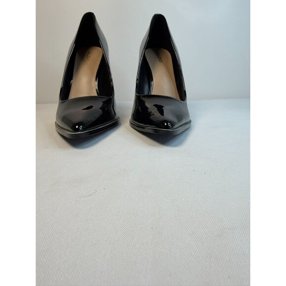 Aldo Jady Pumps Womens Size 7M Black Patent Pointed Toe Spool Heel Shoes Dressy - Picture 5 of 14